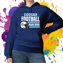 Cougar Paw Football Hoodie - Custom Name