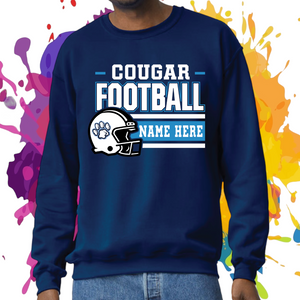 Cougar Paw Football Hoodie - Custom Name