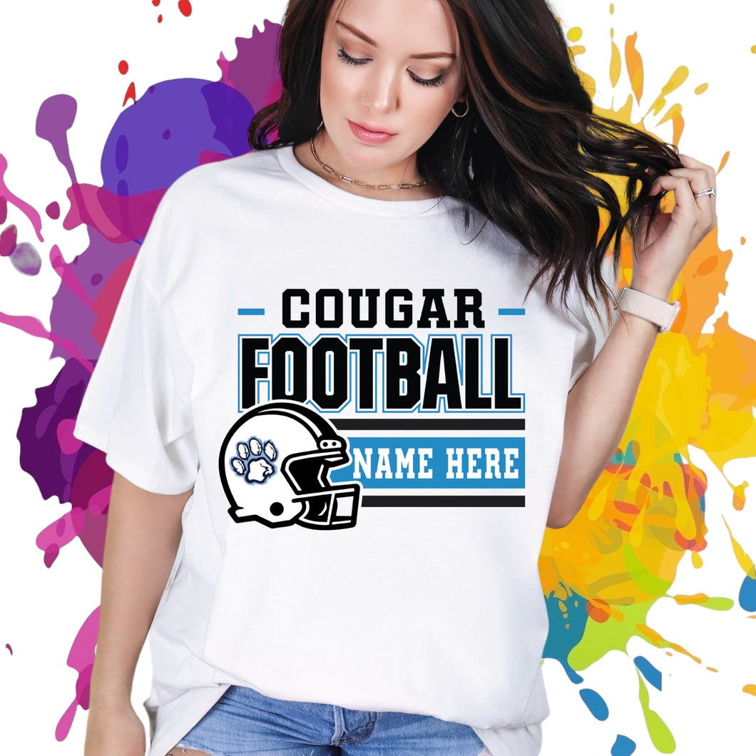 Cougar Paw Football Shirt - Custom Name