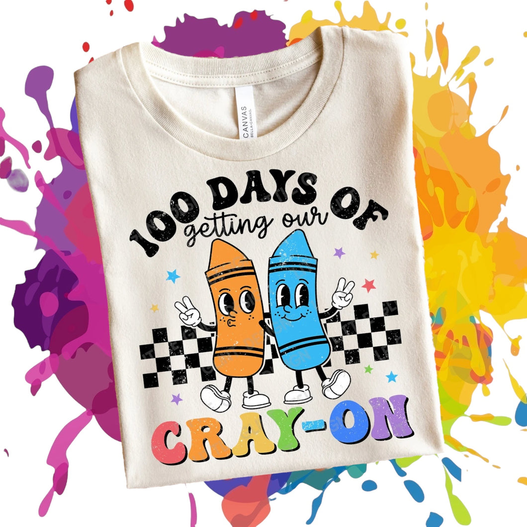 100 days of school - Crayon Tee