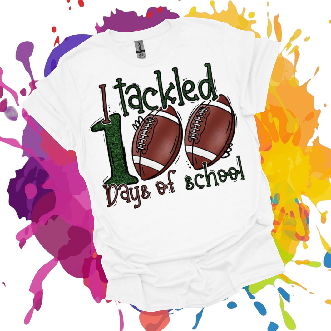 100 days of school - Football Tee