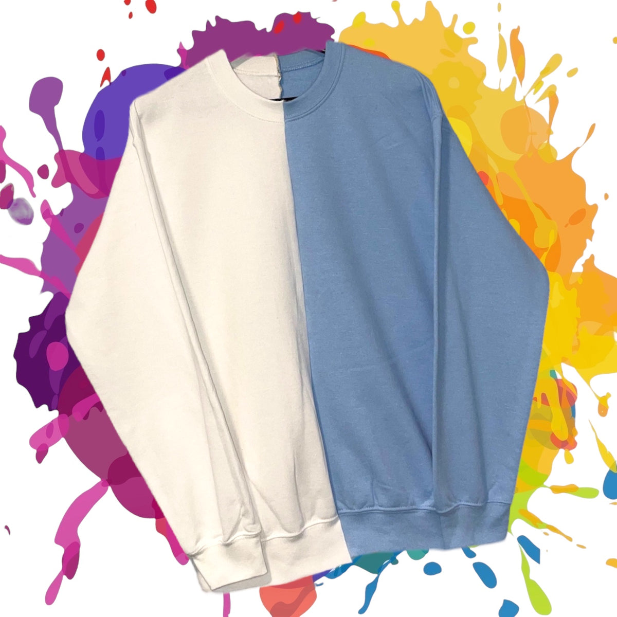 Colorblock Crew Neck Color Block Split Crewneck – TreeHouseCustoms
